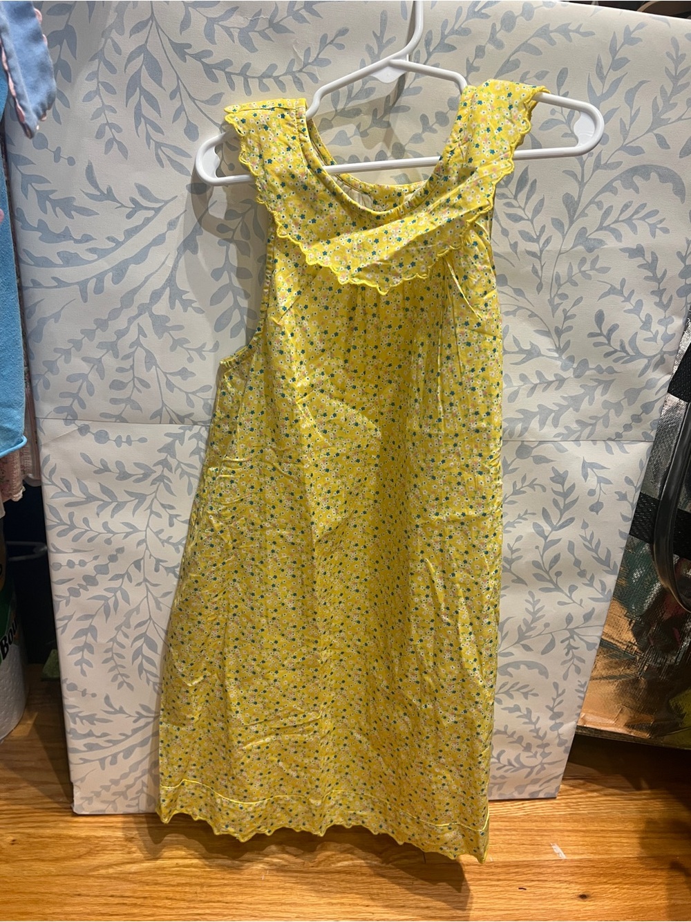 Minnow Girls 7/8 Brand New Yellow Floral Ruffle-Trim Sundress